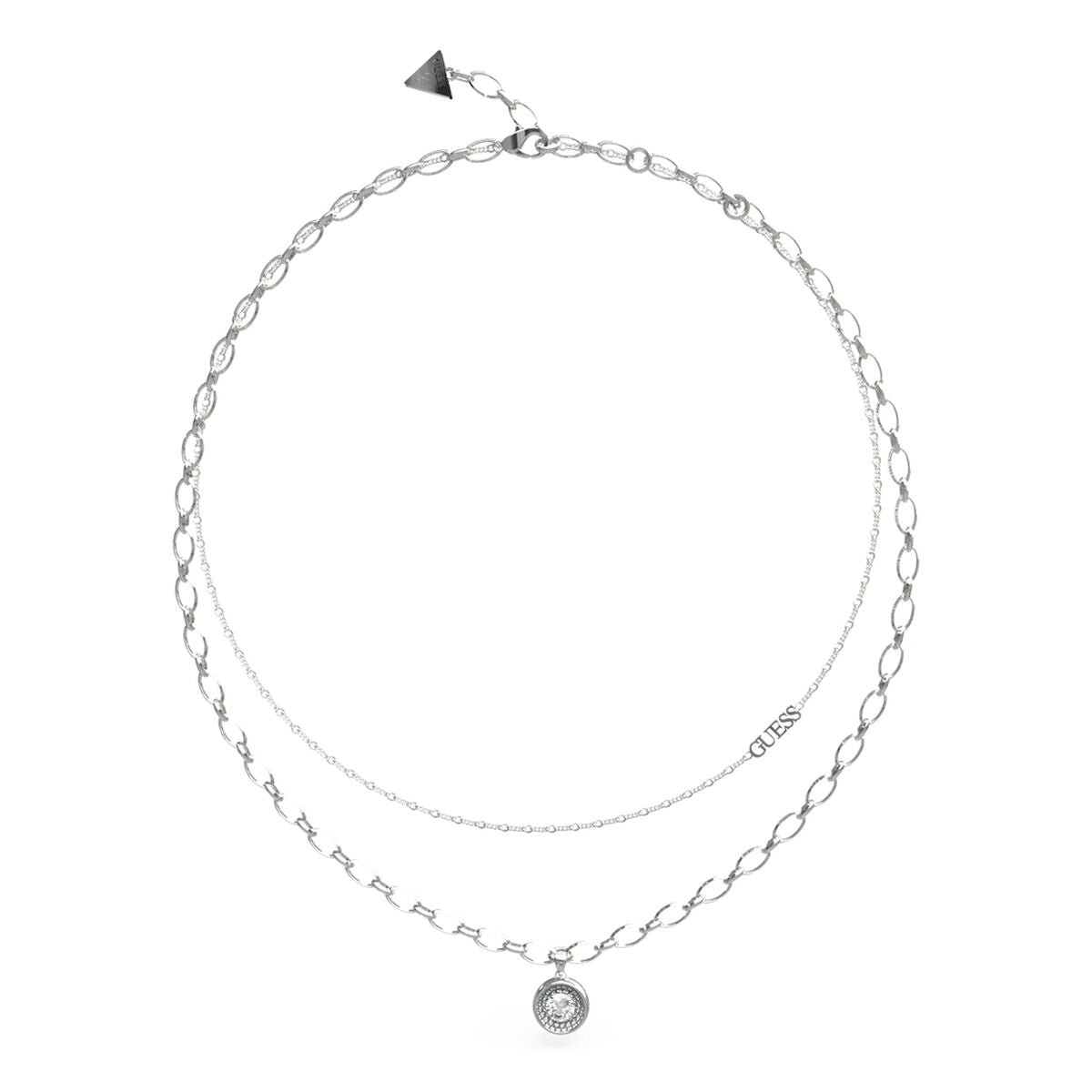 Zilveren Guess ketting JUBN03395JW met elegante hanger en fijne schakels.