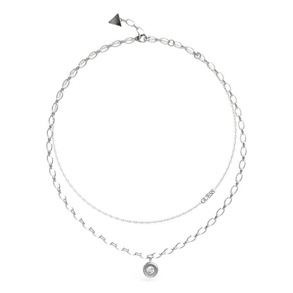 Zilveren Guess ketting JUBN03395JW met elegante hanger en fijne schakels.