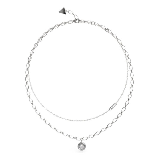 Zilveren Guess ketting JUBN03395JW met elegante hanger en fijne schakels.