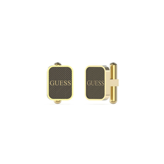 Gouden Guess oorbellen met chique, tijdloze stijl en merklogo.