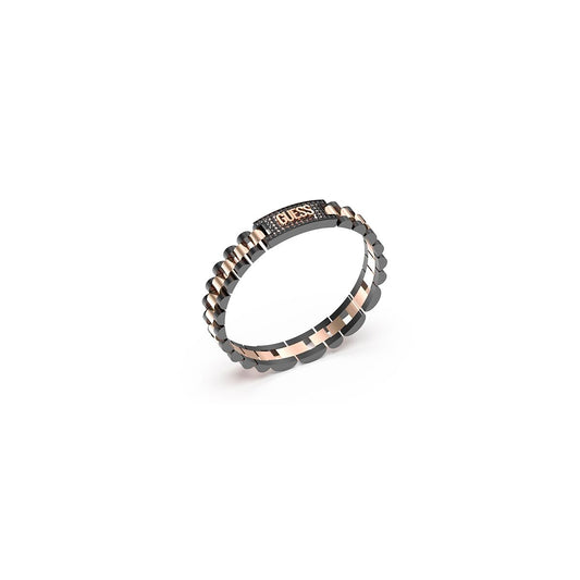Zilverkleurige Guess ring met elegant ontwerp en merknaam zichtbaar.