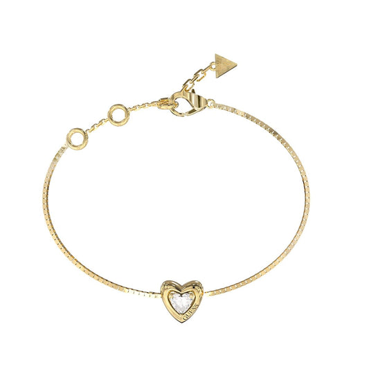 Gouden Guess armband voor dames met een hartvormige hanger en verfijnde afwerking.