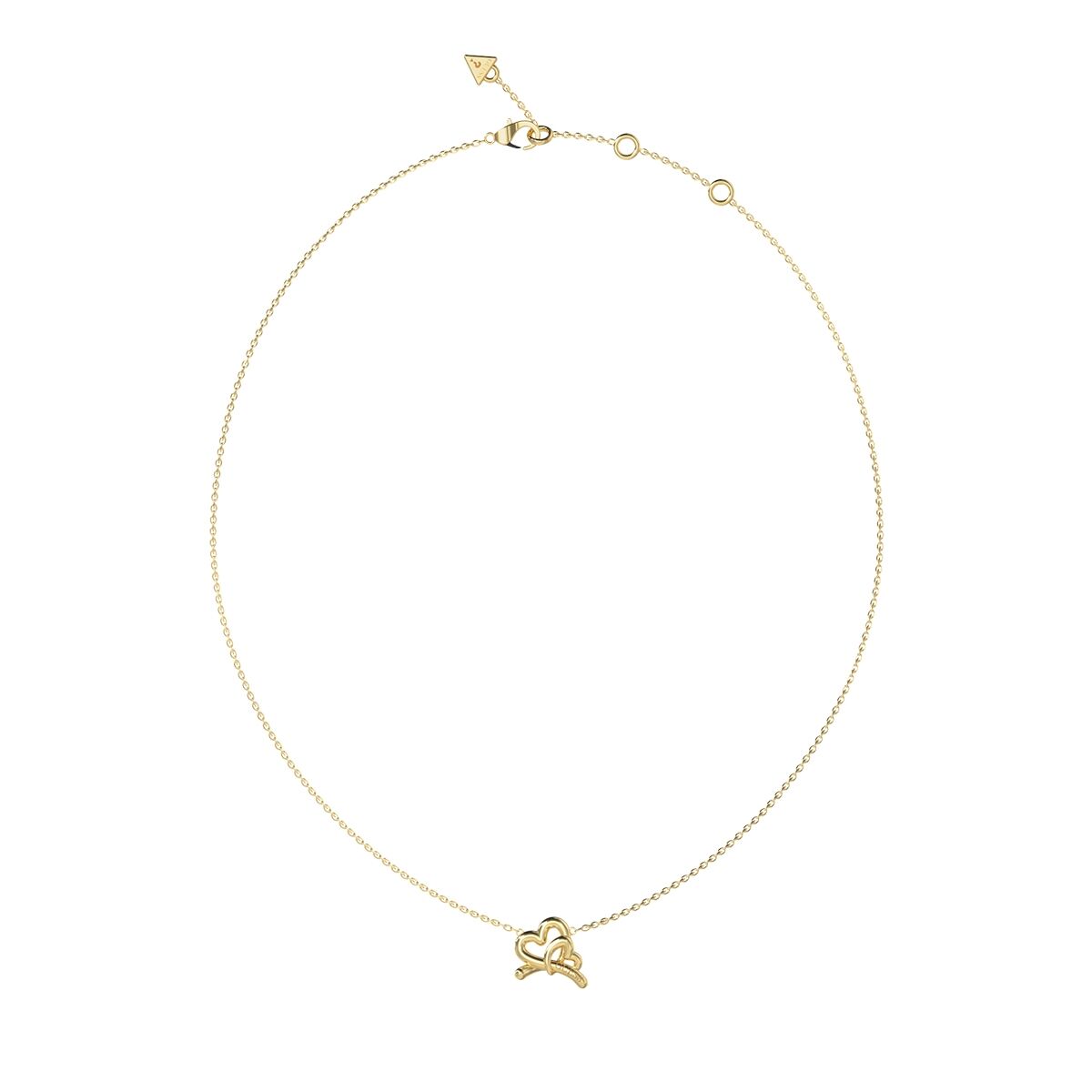 Gouden Guess ketting met elegant ontwerp en hartvormige hanger.