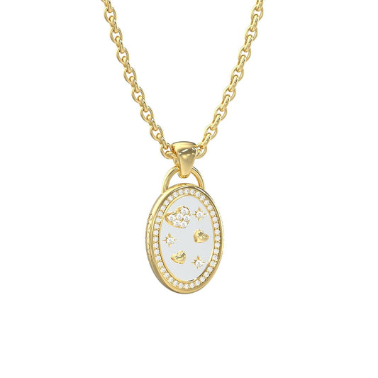 Gouden Guess ketting met een elegant hangertje en sprankelende details.