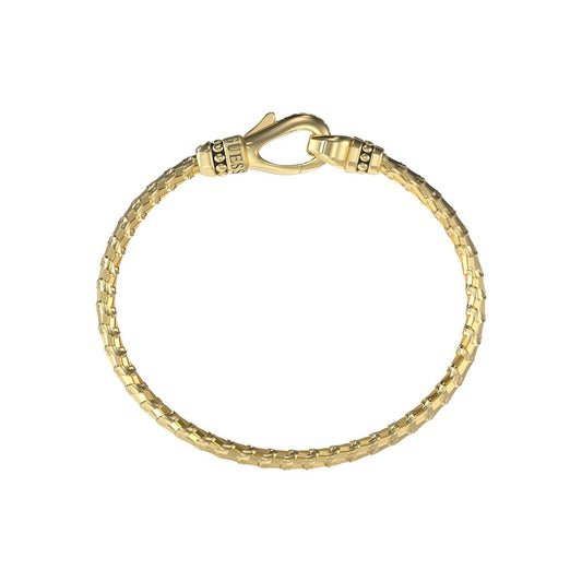 Gouden Guess armband voor dames met elegante schakelstructuur en sluiting.