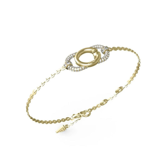 Gouden Guess armband voor dames met elegante sluiting en sprankelende details.