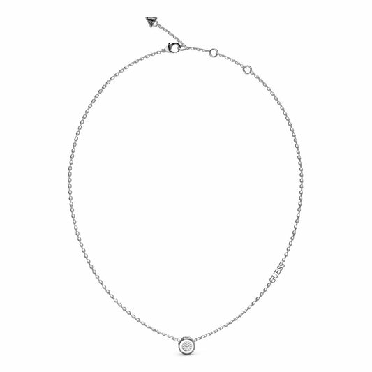 Zilverkleurige Guess ketting voor dames met elegante afwerking en een subtiele hanger.