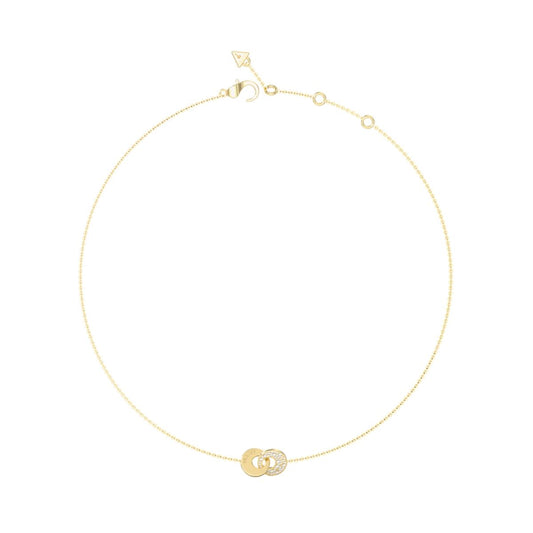 Gouden Guess damesketting met verfijnde afwerking en dubbele hanger.