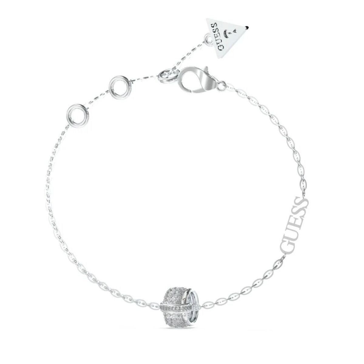 Zilverkleurige Guess armband met elegant design en glinsterende details.