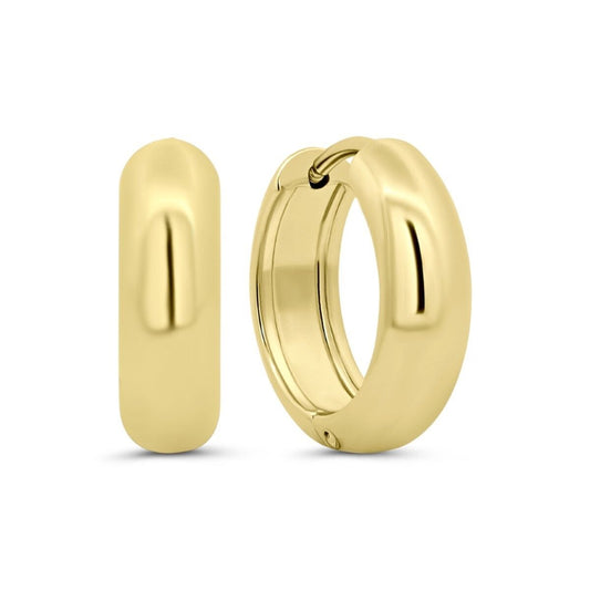 Gouden CO88 Collection oorbellen met een elegante, afgeronde afwerking in zijaanzicht.