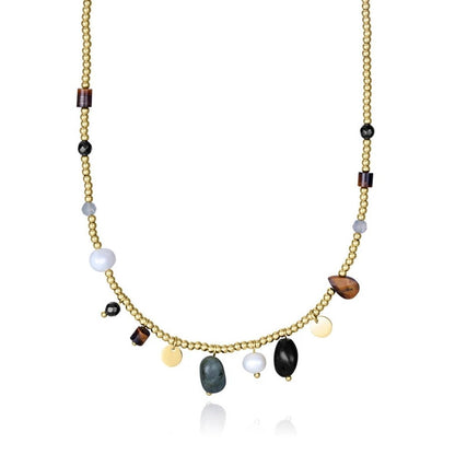 Gouden Viceroy ketting met elegante edelstenen en kralen, ideaal voor elke gelegenheid.