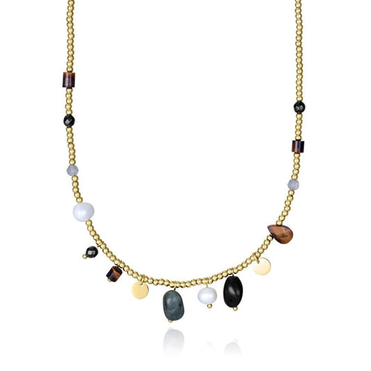 Gouden Viceroy ketting met elegante edelstenen en kralen, ideaal voor elke gelegenheid.