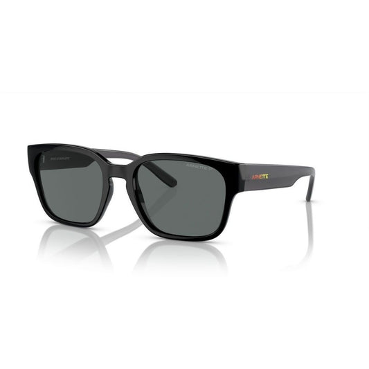 Zwarte Arnette zonnebril voor heren met UV400 bescherming en trendy multicolour details.