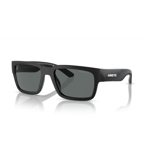 Zwarte Arnette zonnebril voor heren met UV400 bescherming, frontaanzicht.