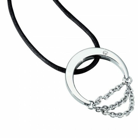 Morellato damesketting met elegant ontwerp en duurzame glans, in zilver met zwarte koord.
