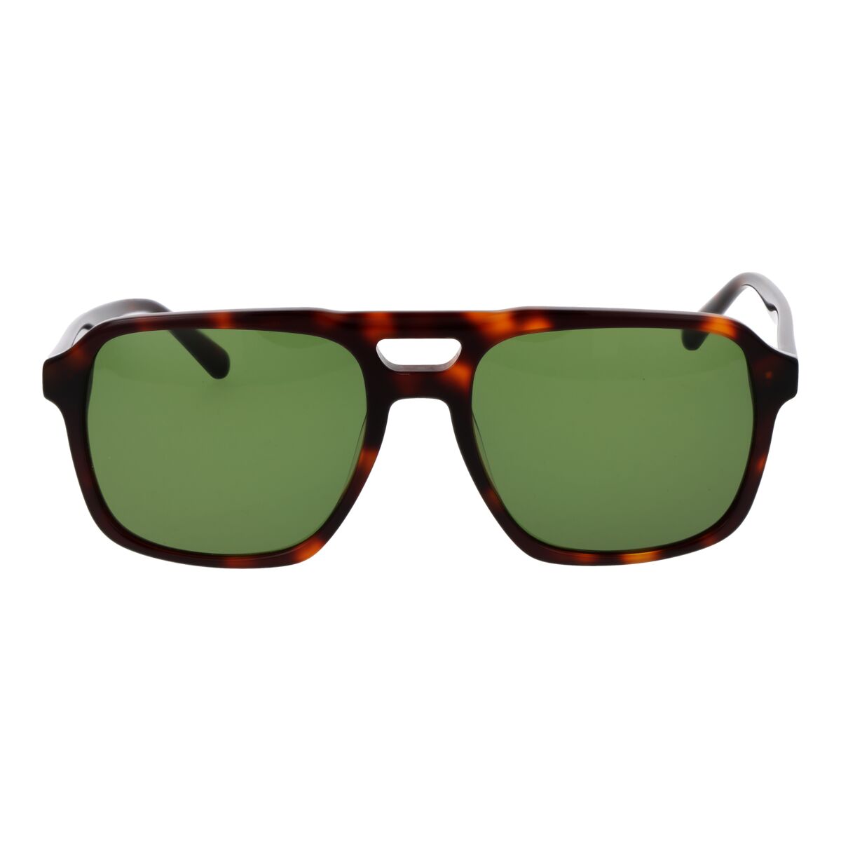 Detail van de Replay zonnebril heren met groene glazen en een trendy havana montuur.