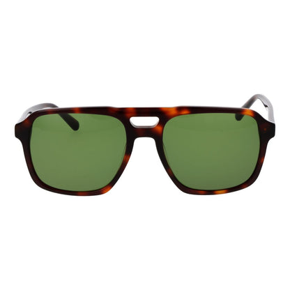 Detail van de Replay zonnebril heren met groene glazen en een trendy havana montuur.