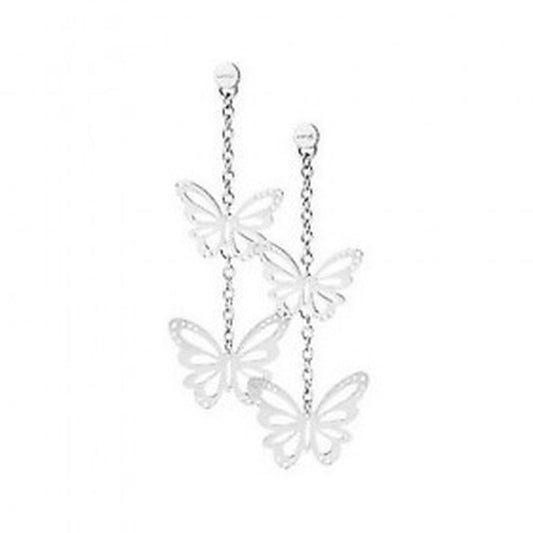 Brosway oorbellen dames met elegante vlinderontwerpen in zilver, hangend design.