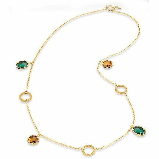 Morellato O601 ketting met elegante gouden schakels en kleurrijke edelstenen.