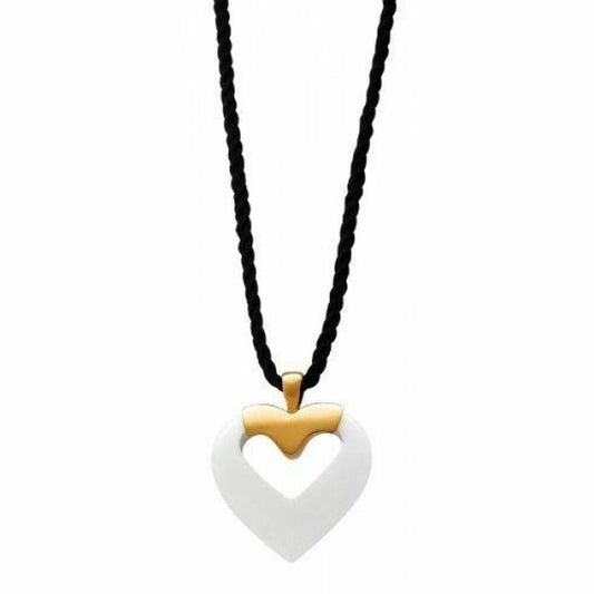 Morellato dames ketting met een elegant hartvormig hanger in wit en goud.