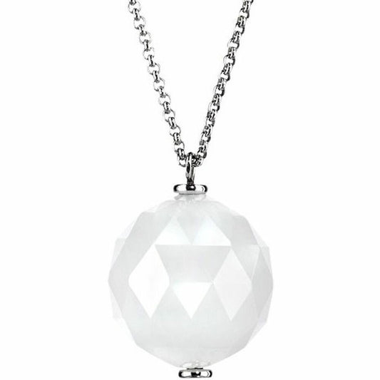 Morellato damesketting van roestvrij staal met een elegante, facetten geslepen witte hanger.