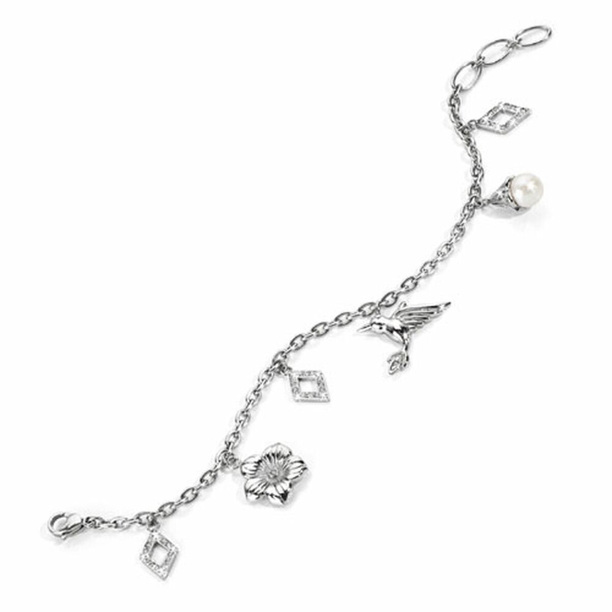 Zilverkleurige Morellato armband voor dames met elegante bedels en een parel.