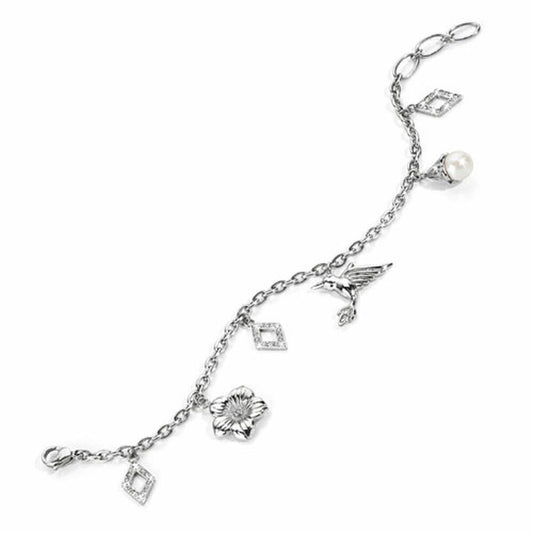 Zilverkleurige Morellato armband voor dames met elegante bedels en een parel.