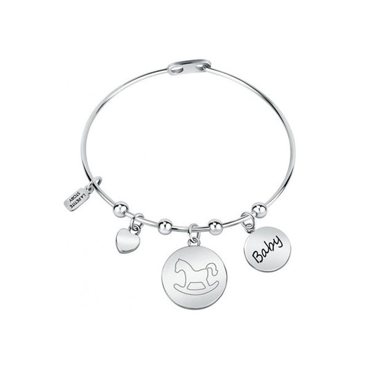 Elegante zilverkleurige armband van La Petite Story met schattige bedels.
