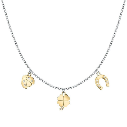 Morellato dames ketting in zilver met drie charmante hangers, elegant en stijlvol.