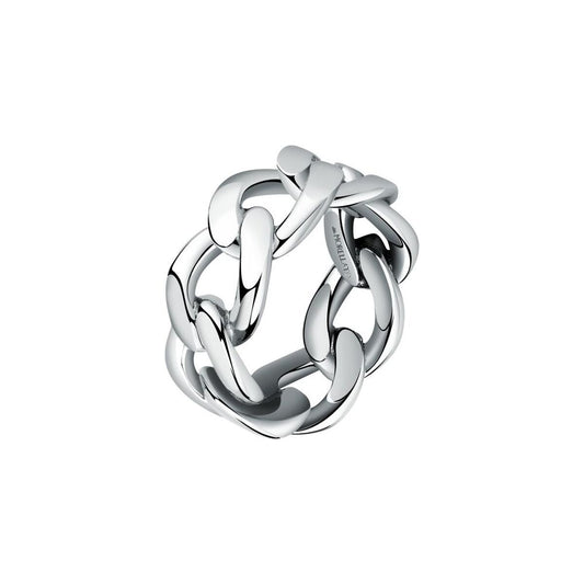 Zilverkleurige Morellato ring met elegant ontwerp en een moderne schakelstructuur.
