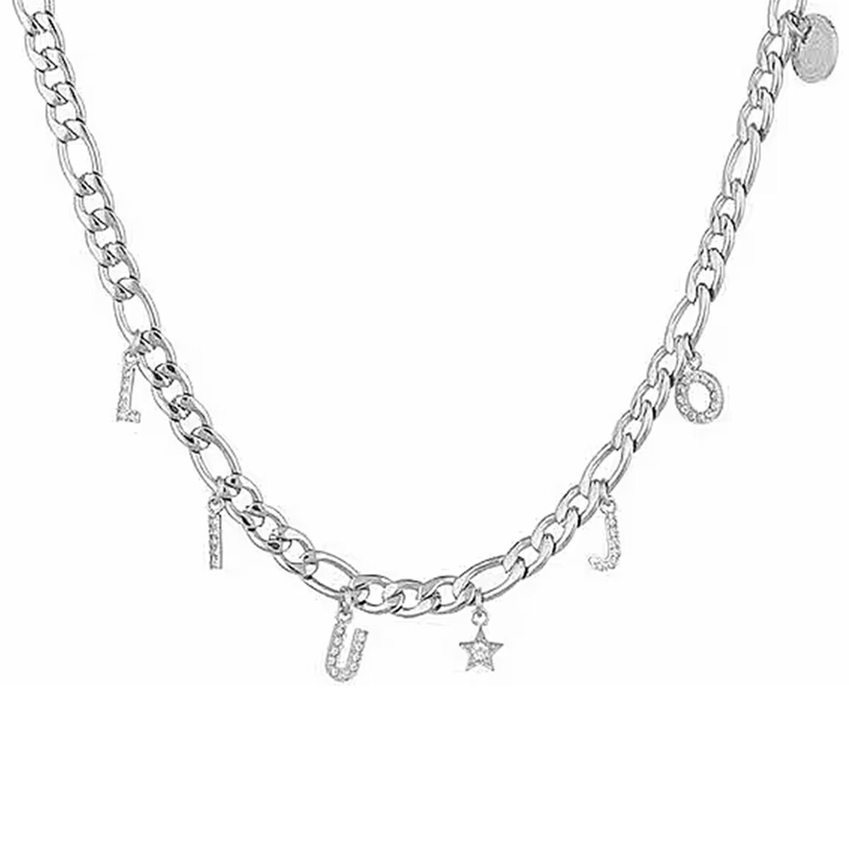 Zilverkleurige LIU JO ketting met elegante schakels en bedels.