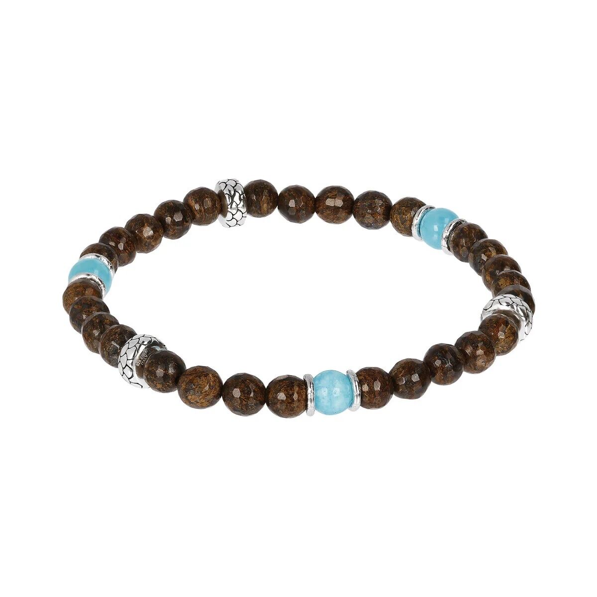 Trendy armband van Albert M. met bruin en blauw, stijlvol en elegant ontwerp.