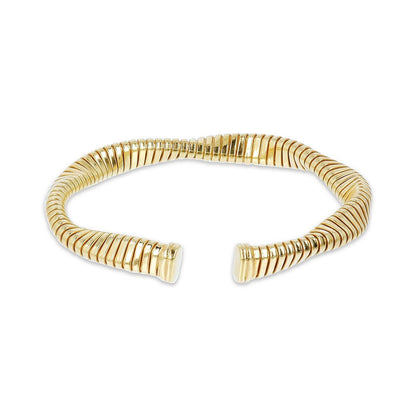Elegante gouden Etrusca armband met een verfijnd, golvend ontwerp.