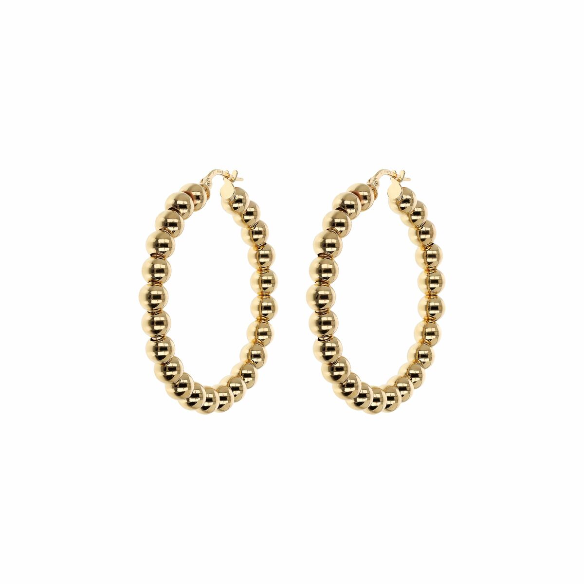 Gouden Etrusca oorbellen met een elegant, bolletjes ontwerp en een verfijnde afwerking.