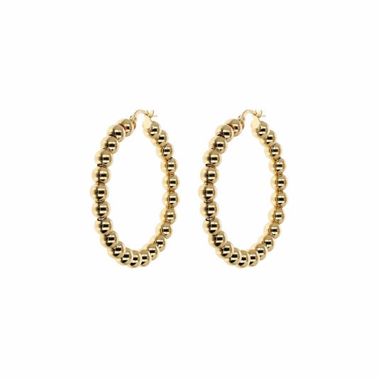 Gouden Etrusca oorbellen met een elegant, bolletjes ontwerp en een verfijnde afwerking.