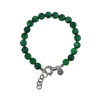 Groene Albert M. armband met elegante kralen en een zilveren sluiting.