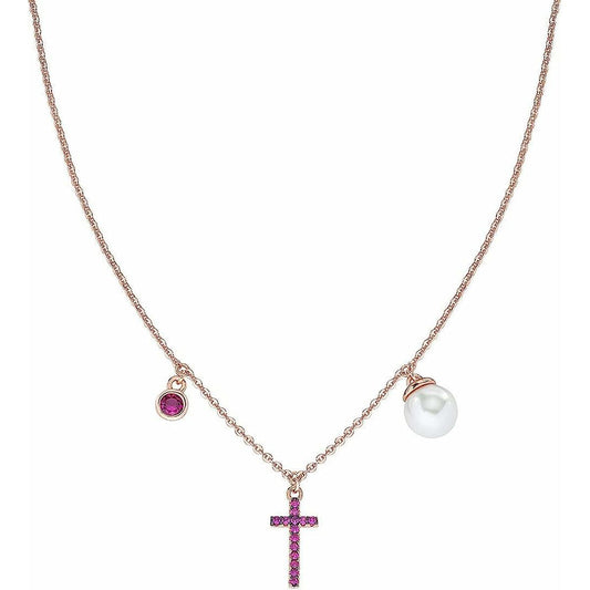 Amen ketting voor dames in elegante stijl met een kruis en parel.