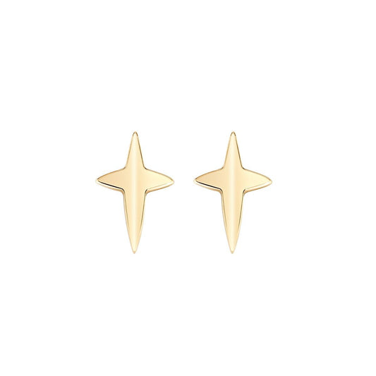 Gouden Amen oorbellen met een elegante kruisvorm, perfect voor elke gelegenheid.