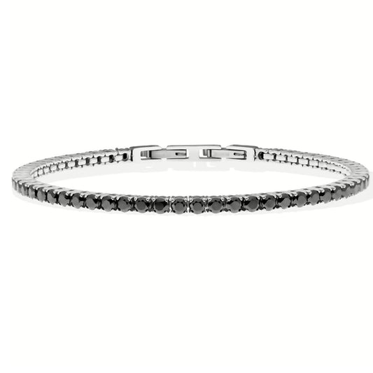 Zilverkleurige LIU JO armband met zwarte details, elegant ontwerp voor dames.