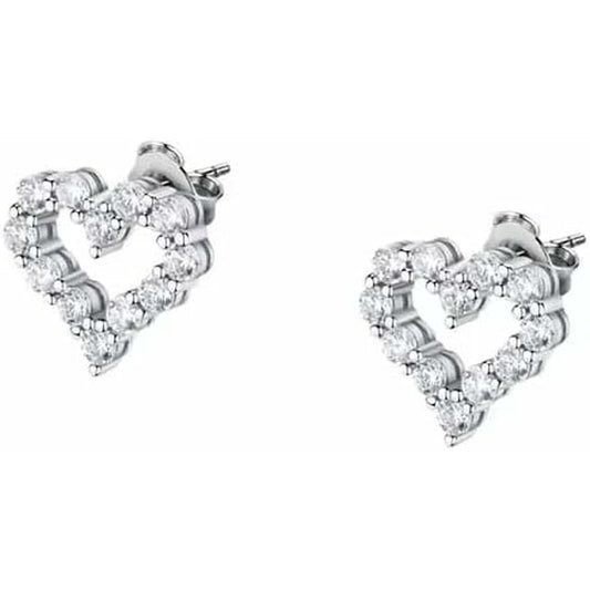 Morellato SAIW130 oorbellen in zilver met hartvormige, sprankelende details.