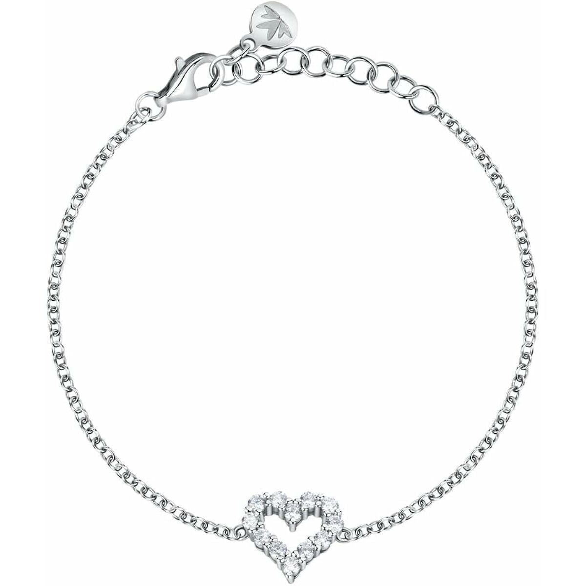 Elegante Morellato armband voor dames in zilver met hartvormige, glinsterende details.