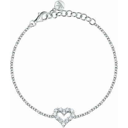 Elegante Morellato armband voor dames in zilver met hartvormige, glinsterende details.