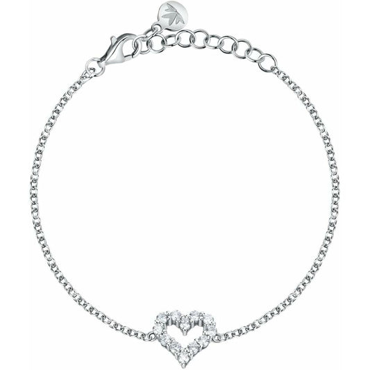 Elegante Morellato armband voor dames in zilver met hartvormige, glinsterende details.