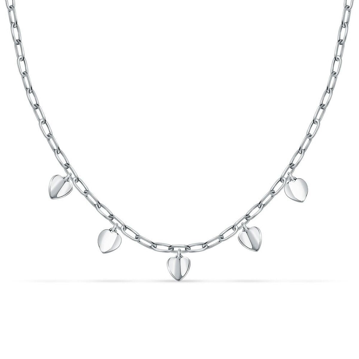 Zilverkleurige Morellato ketting voor dames met elegante hartvormige bedels.