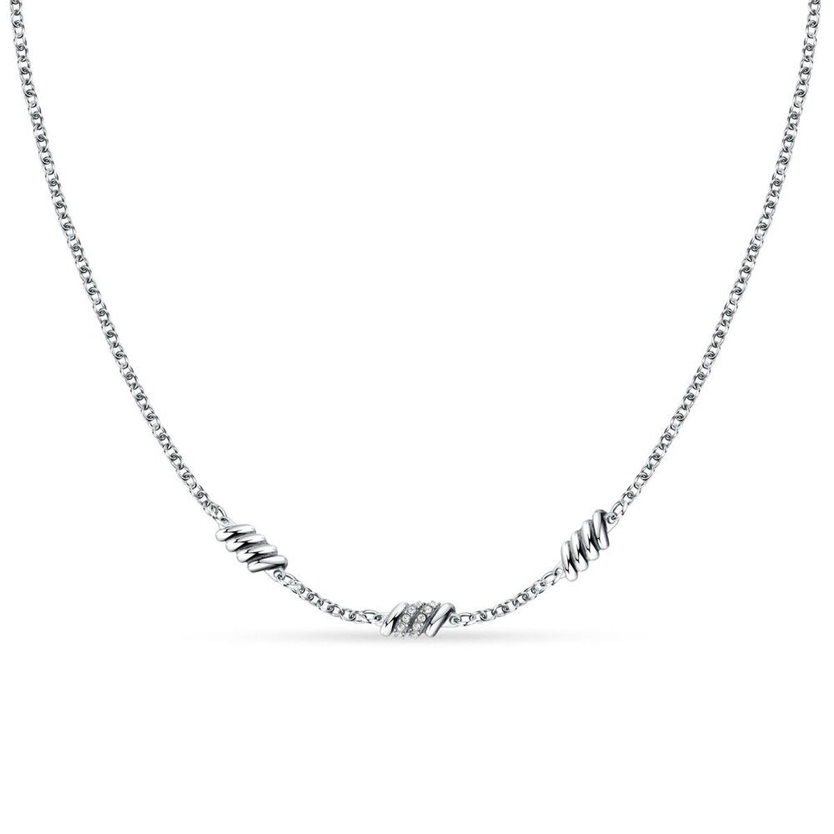 Zilverkleurige Morellato ketting met elegante, gedraaide details in het midden.