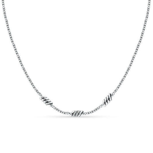 Zilverkleurige Morellato ketting met elegante, gedraaide details in het midden.
