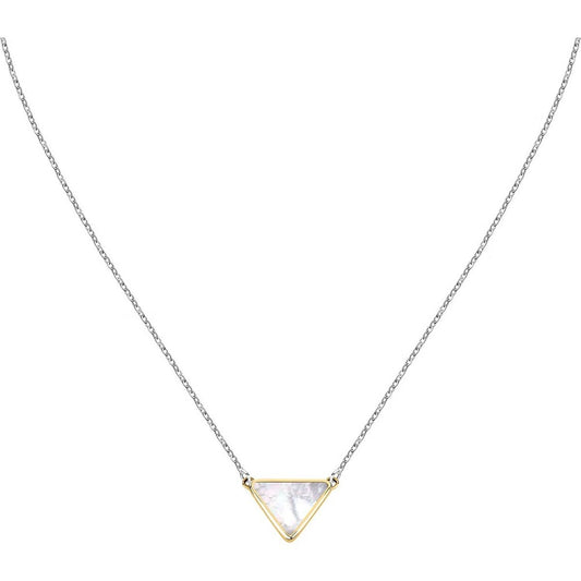Zilverkleurige Morellato ketting met elegante driehoekige hanger van marmer.