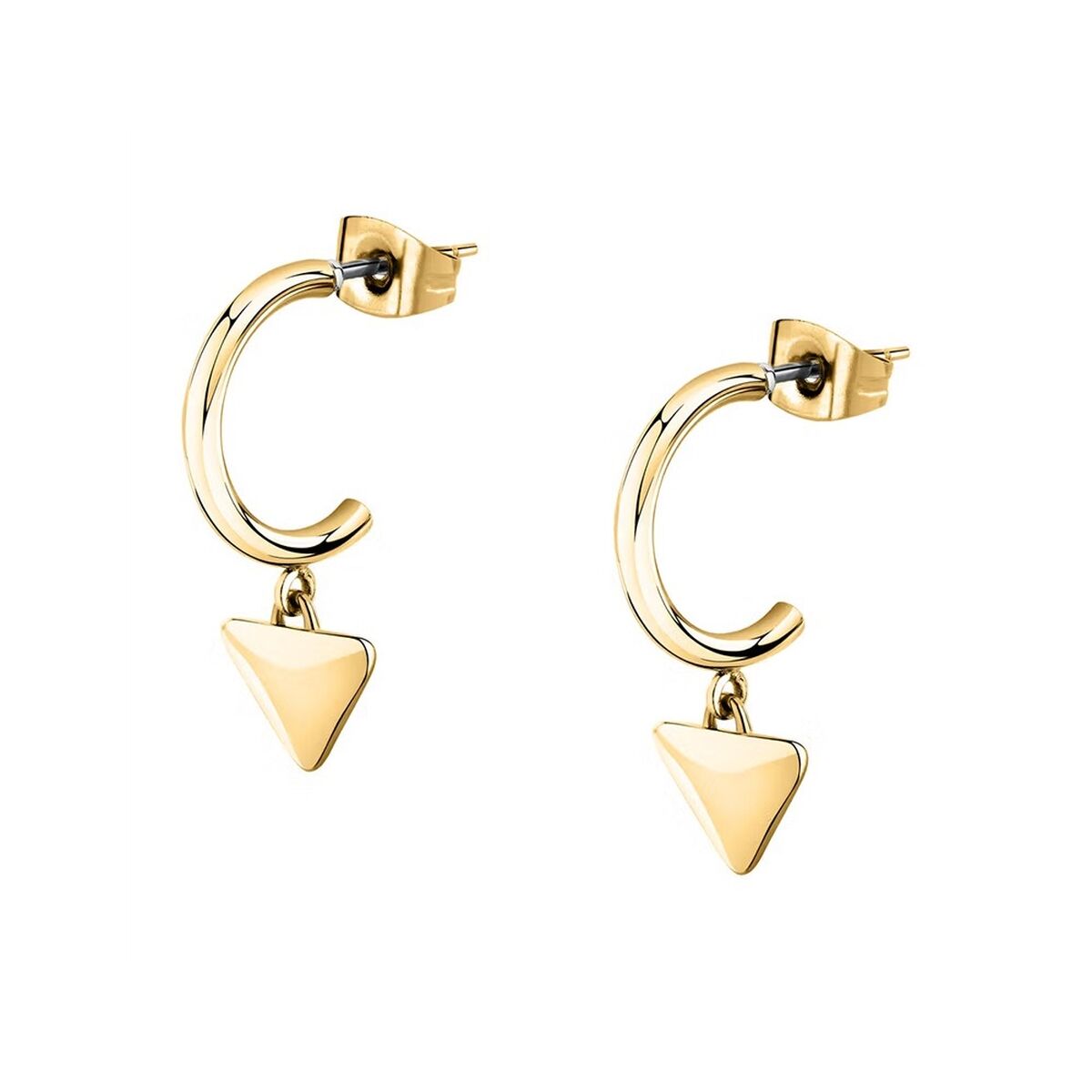 Gouden Morellato oorbellen met elegant ontwerp en driehoekige hanger.