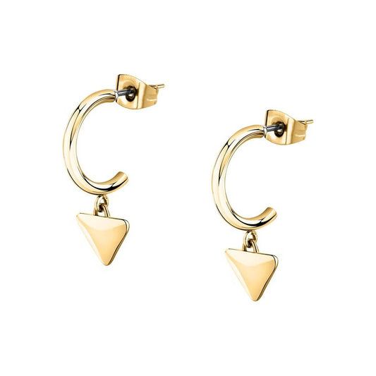 Gouden Morellato oorbellen met elegant ontwerp en driehoekige hanger.