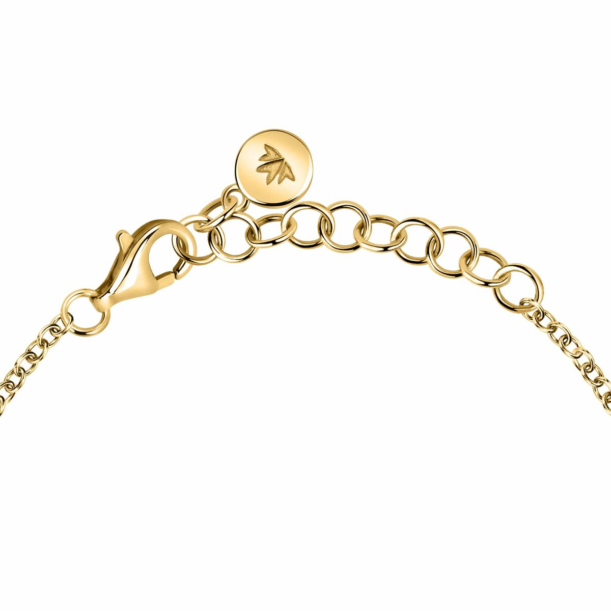 Detail van de sluiting van de Morellato armband in zilver en roestvrij staal.